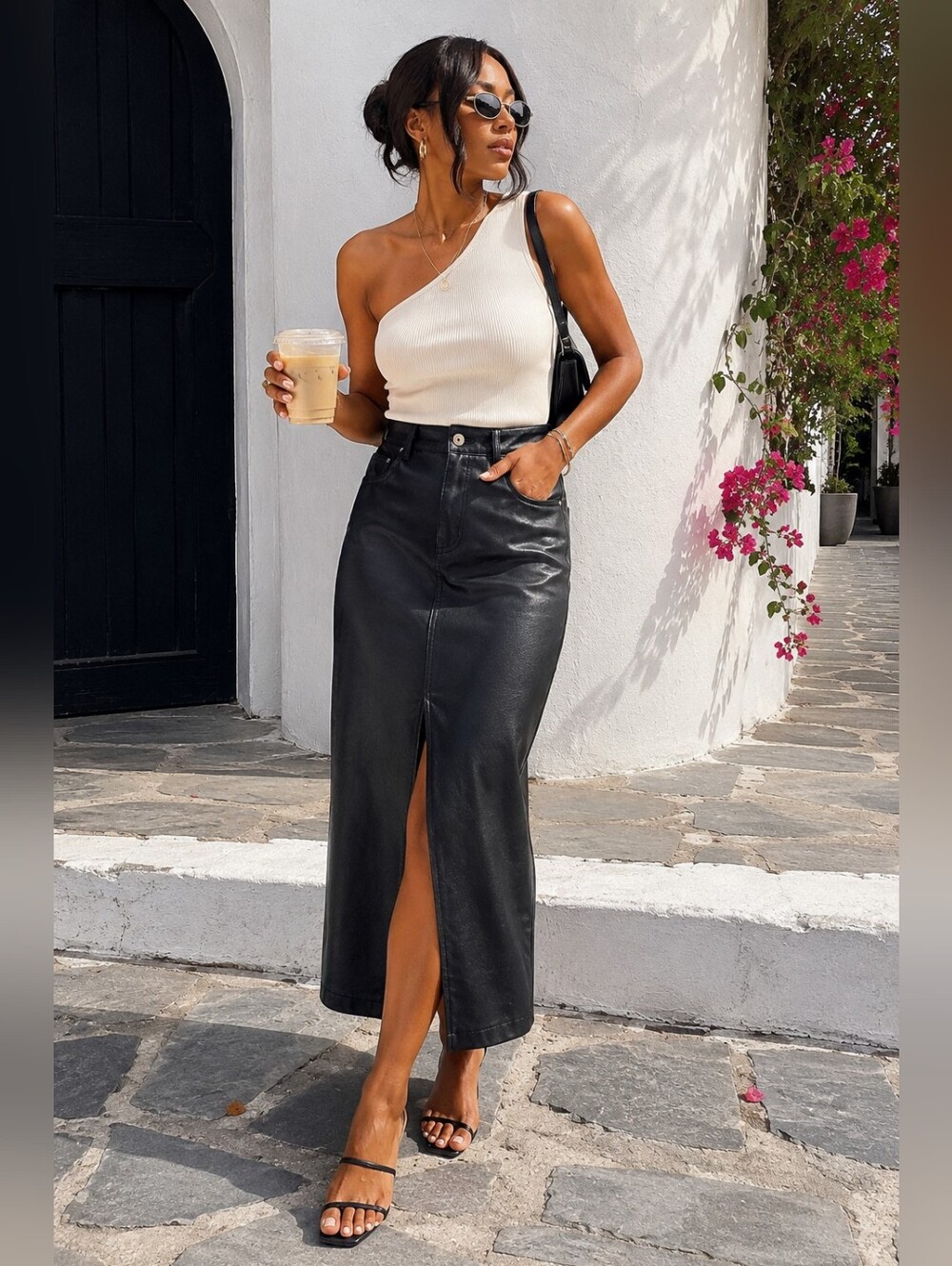 BNWT THML Milan Faux Leather Midi Skirt✨️